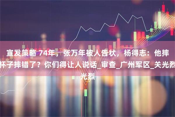 宣发策略 74年，张万年被人告状，杨得志：他摔杯子摔错了？你们得让人说话_审查_广州军区_关光烈
