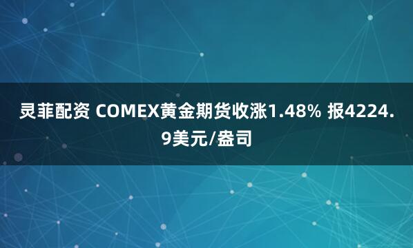 灵菲配资 COMEX黄金期货收涨1.48% 报4224.9美元/盎司